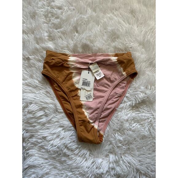 L Space Stripe Tie Dye Frenchi Bitsy Cut Bikini Bottom Multi Women's Small New - Picture 3 of 7